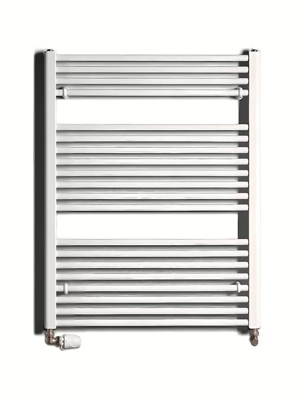 Biały kombinowany rurowy grzejnik łazienkowy Thermal Trend KD 96x75 cm do łazienki