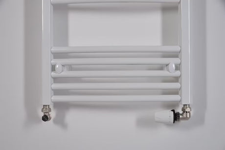 Biały kombinowany rurowy grzejnik łazienkowy Thermal Trend KDO 45x132 cm do łazienki