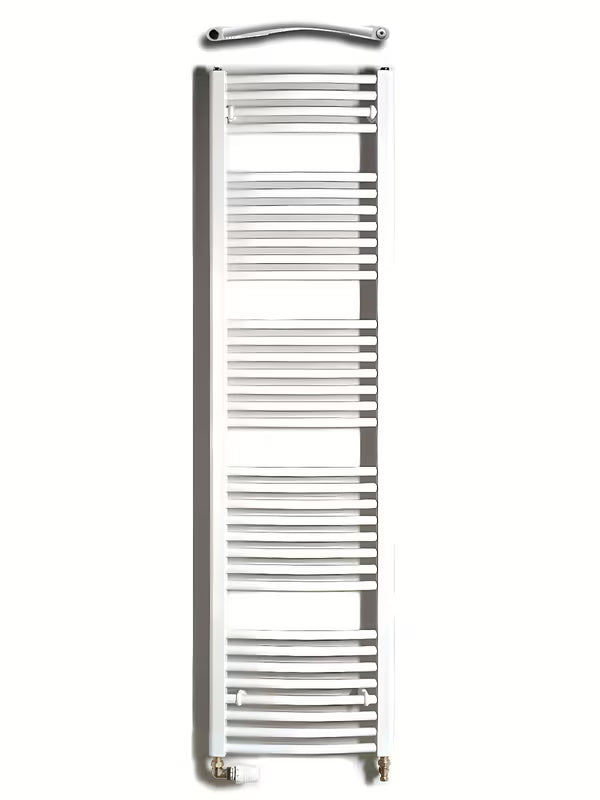 Biały kombinowany rurowy grzejnik łazienkowy Thermal Trend KDO 45x168 cm odpowiedni do łazienki.