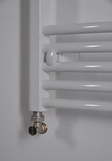 Biały kombinowany rurowy grzejnik łazienkowy Thermal Trend KDO 45x185 cm do łazienki.