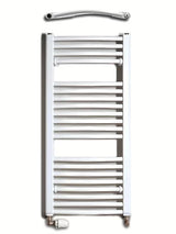 Biały kombinowany rurowy grzejnik łazienkowy Thermal Trend KDO 45x98 cm do łazienki.