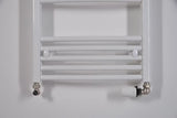 Biały kombinowany rurowy grzejnik łazienkowy Thermal Trend KDO 45x98 cm do łazienki.