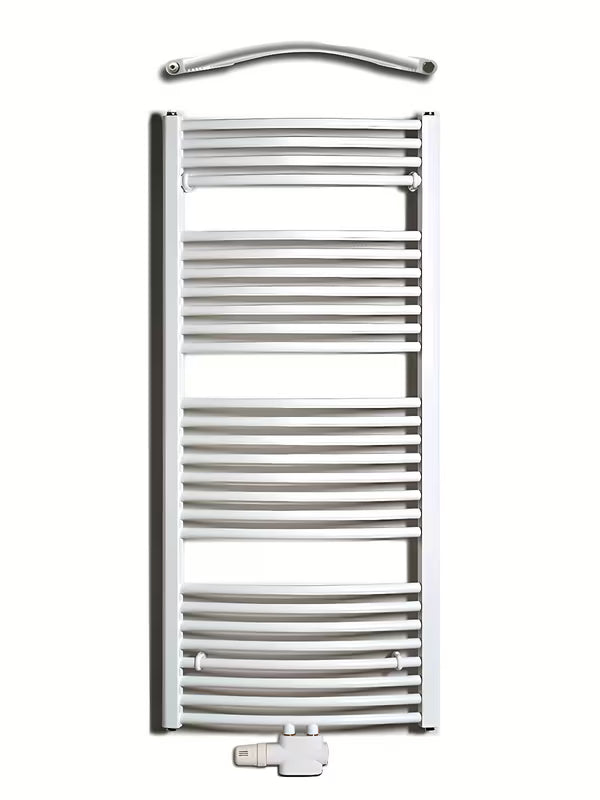 Thermal Trend Kdo kombinowany grzejnik łazienkowy grzejnik łazienkowy 132x60 cm w kolorze białym z podłączeniem środkowym