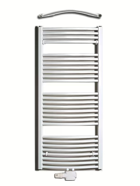 Thermal Trend Kdo kombinowany grzejnik łazienkowy grzejnik łazienkowy 132x60 cm w kolorze białym z podłączeniem środkowym