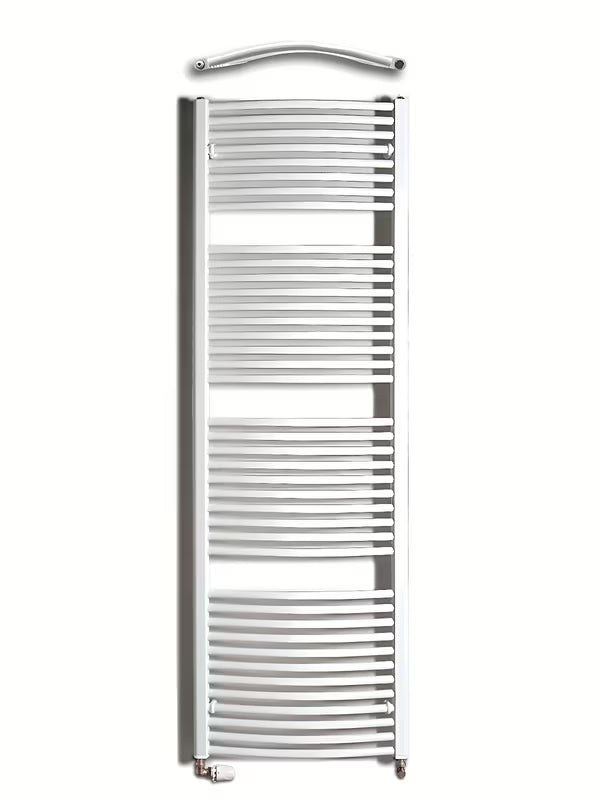 Biały kombinowany rurowy grzejnik łazienkowy Thermal Trend Kdo 60x185 cm do łazienki