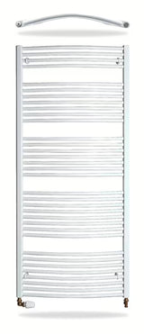 Biały kombinowany rurowy grzejnik łazienkowy Thermal Trend Kdo 75x168 cm pro łazienki