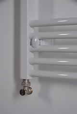 Biały kombinowany rurowy grzejnik łazienkowy Thermal Trend Kdo 75x168 cm do łazienki