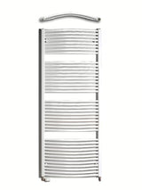 Biały kombinowany rurowy grzejnik łazienkowy Thermal Trend KDO o wymiarach 75x185 cm, odpowiedni do łazienki.
