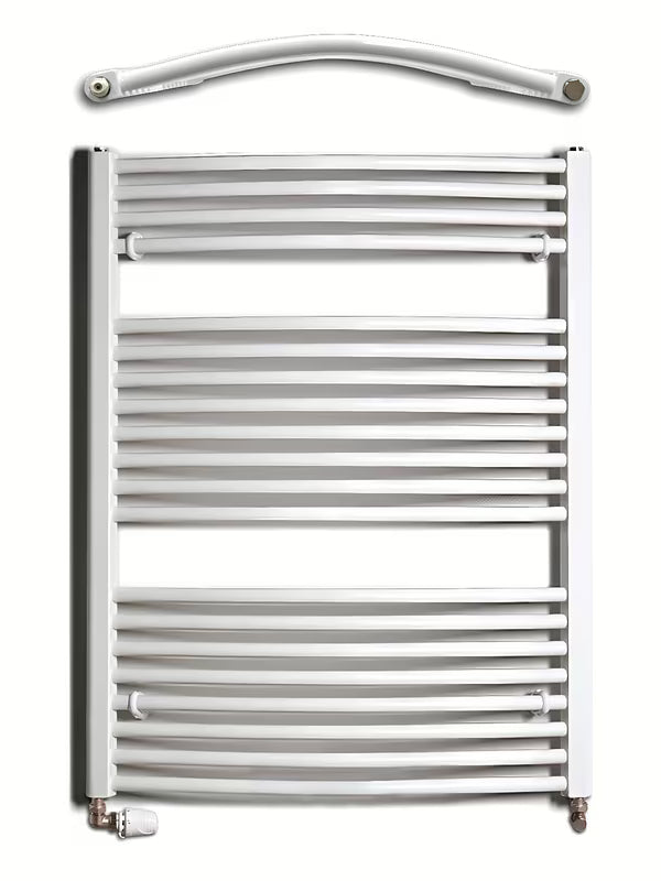 Biały kombinowany rurowy grzejnik łazienkowy Thermal Trend KDO 96 x 75 cm do łazienki