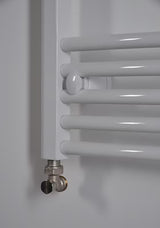 Biały kombinowany rurowy grzejnik łazienkowy Thermal Trend KDO 96 x 75 cm do łazienki
