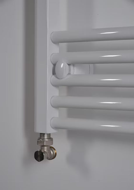 Biały kombinowany rurowy grzejnik łazienkowy Thermal Trend KDO 96 x 75 cm do łazienki