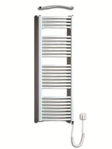 Biały elektryczny rurowy grzejnik łazienkowy Thermal Trend KDOE 450x1320 mm do łazienki.