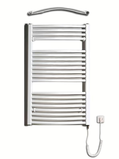 Biały elektryczny rurowy grzejnik łazienkowy Thermal Trend KDOE 600x960 mm z grzałką