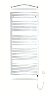 Biały elektryczny grzejnik rurowy grzejnik łazienkowy Thermal Trend KDOE 750x1680 mm z grzałką 700 W