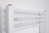 Biały prosty grzejnik rurowy elektryczny grzejnik łazienkowy Thermal Trend KE 450x1320 mm z grzałką 400 W