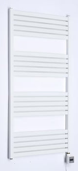 Biały elektryczny grzejnik łazienkowy Thermal Trend Kh Economy 60x120 cm z termostatem KTX i wyświetlaczem LCD