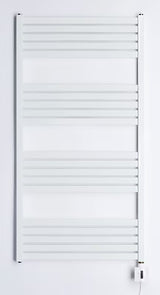 Biały elektryczny grzejnik łazienkowy Thermal Trend KH Economy 120x60 cm z termostatem KTX 4 i wyświetlaczem LED.