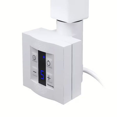 Biały elektryczny grzejnik łazienkowy Thermal Trend KH Economy 120x60 cm z termostatem KTX 4 i wyświetlaczem LED.