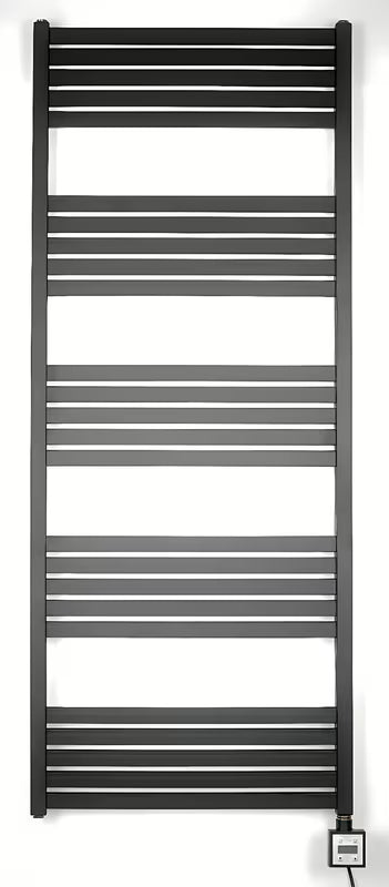 Elektryczny grzejnik łazienkowy Thermal Trend KH Economy 150x60 cm w kolorze czarny mat z termostatem KTX 3