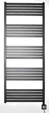 Elektryczny grzejnik łazienkowy Thermal Trend KH Economy 150x60 cm w kolorze czarnym matowym z termostatem KTX