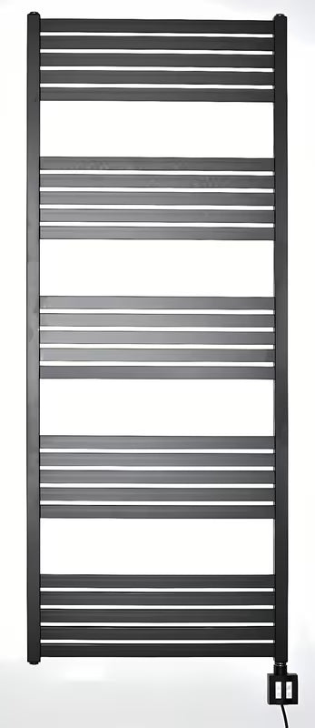 Elektryczny grzejnik łazienkowy Thermal Trend KH Economy 150x60 cm w kolorze czarnym matowym z termostatem KTX