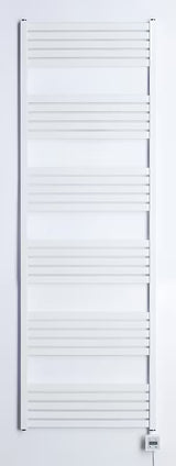 Biały elektryczny grzejnik łazienkowy Thermal Trend Kh Economy 60x180 cm z termostatem KTX i wyświetlaczem LCD