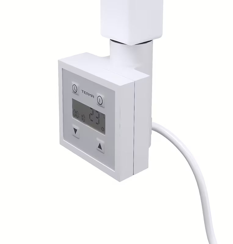 Biały elektryczny grzejnik łazienkowy Thermal Trend Kh Economy 60x180 cm z termostatem KTX i wyświetlaczem LCD
