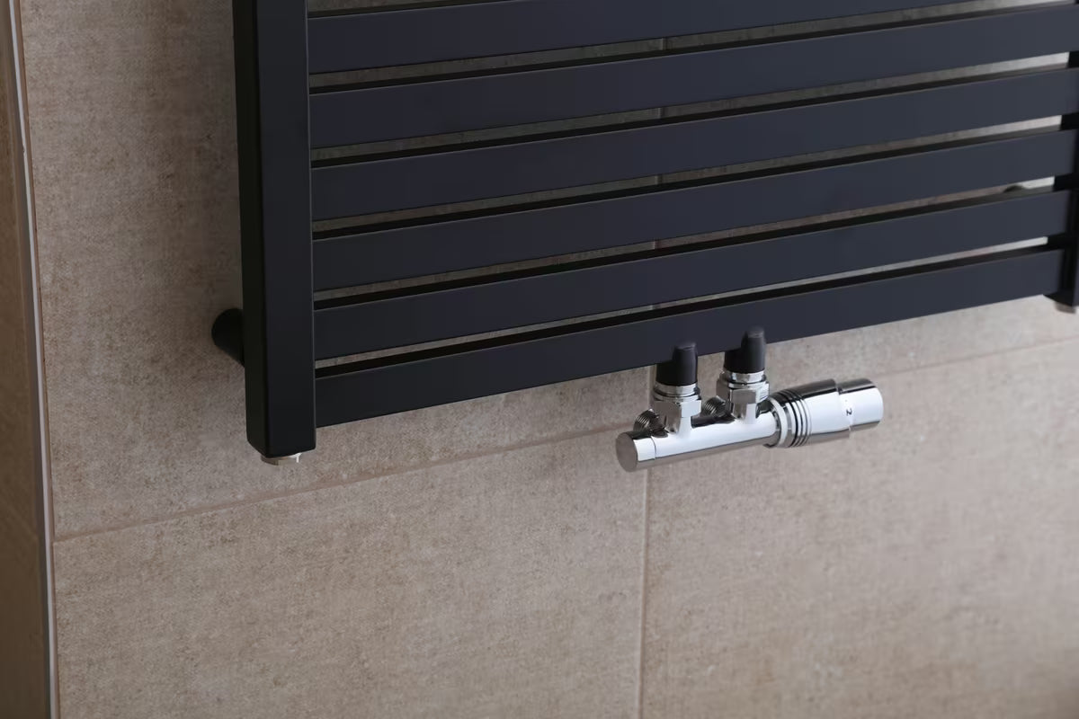 Kombinowany grzejnik łazienkowy Thermal Trend Kh 97x45 cm w wykończeniu czarny mat