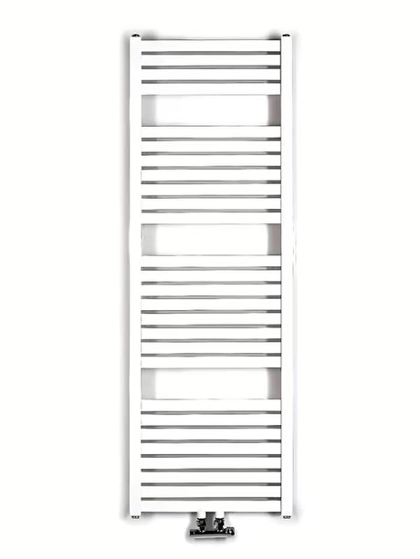 Biały kombinowany grzejnik łazienkowy Thermal Trend o wymiarach 45x133 cm do łazienki