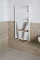 Białe kombinowany grzejnik łazienkowy Thermal Trend o wymiarach 60x133 cm