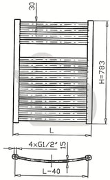 Biały kombinowany grzejnik rurowy grzejnik łazienkowy Thermal Trend KM 45x78,3 cm pro do łazienki i przedpokoju.