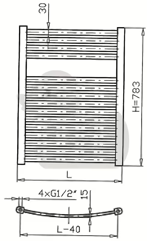 Biały kombinowany grzejnik rurowy grzejnik łazienkowy Thermal Trend KM 45x78,3 cm pro do łazienki i przedpokoju.