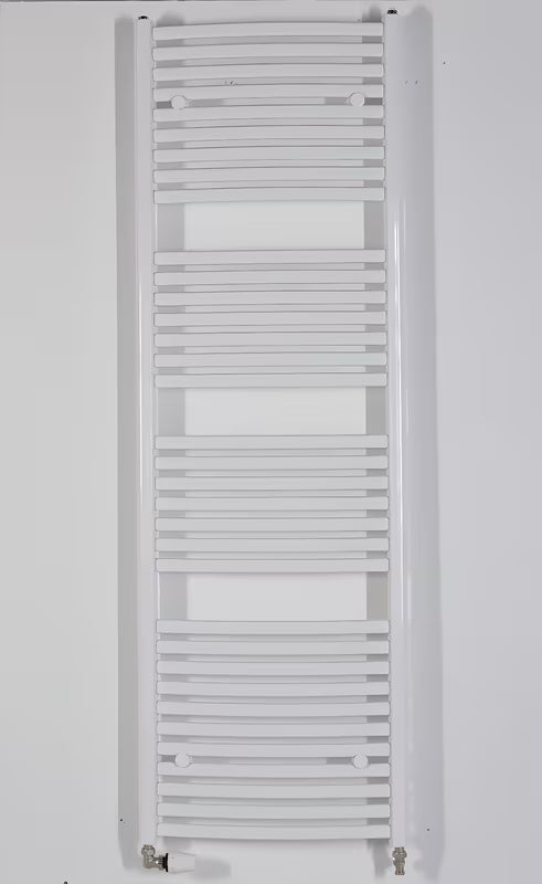 Biały kombinowany rurowy grzejnik łazienkowy Thermal Trend KM 181,5x60 cm odpowiedni do łazienki.