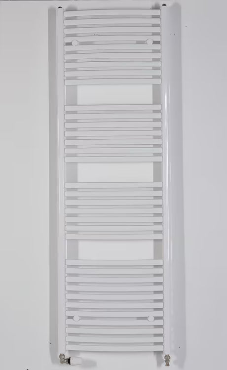 Biały kombinowany rurowy grzejnik łazienkowy Thermal Trend KM 181,5x60 cm odpowiedni do łazienki.