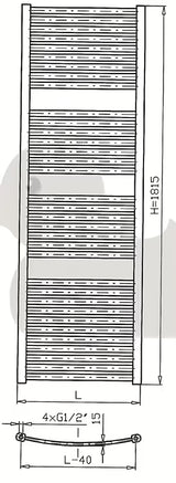 Biały kombinowany grzejnik rurowy grzejnik łazienkowy Thermal Trend KM 90x181,5 cm do łazienki