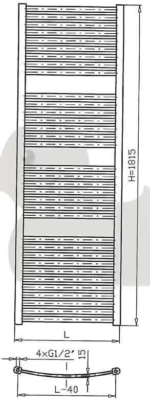Biały kombinowany grzejnik rurowy grzejnik łazienkowy Thermal Trend KM 90x181,5 cm do łazienki