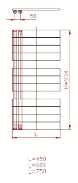Kombinowany łazienkowy grzejnik łazienkowy Thermal Trend Oliver 60x93 cm w kolorze antracytowym