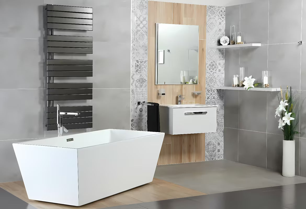 Kombinowany łazienkowy grzejnik łazienkowy Thermal Trend Oliver 151x60 cm w kolorze antracytowym