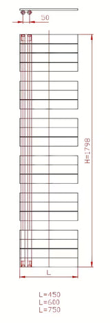 Kombinowany łazienkowy grzejnik łazienkowy Thermal Trend Oliver 179x60 cm w kolorze antracytowym