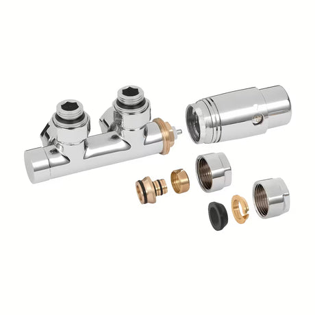 Thermal Trend Chrome termostatyczna zestaw pro do środkowego podłączenia grzejnika w wykończeniu chrom