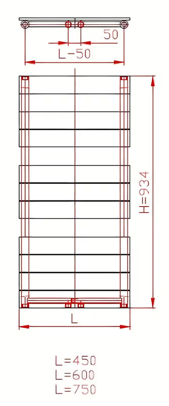 Kombinowany grzejnik łazienkowy Thermal Trend Viktor 93x45 cm w kolorze antracytowym pro do ogrzewania i suszenia ręczników.