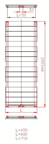Kombinowany grzejnik łazienkowy Thermal Trend Viktor 45x122 cm w kolorze antracytowym pro do łazienki.