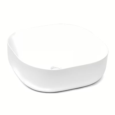 Białe umywalka nablatowa  Triomini Slim z cienkiej ceramiki, wykończenie bez przelewu.