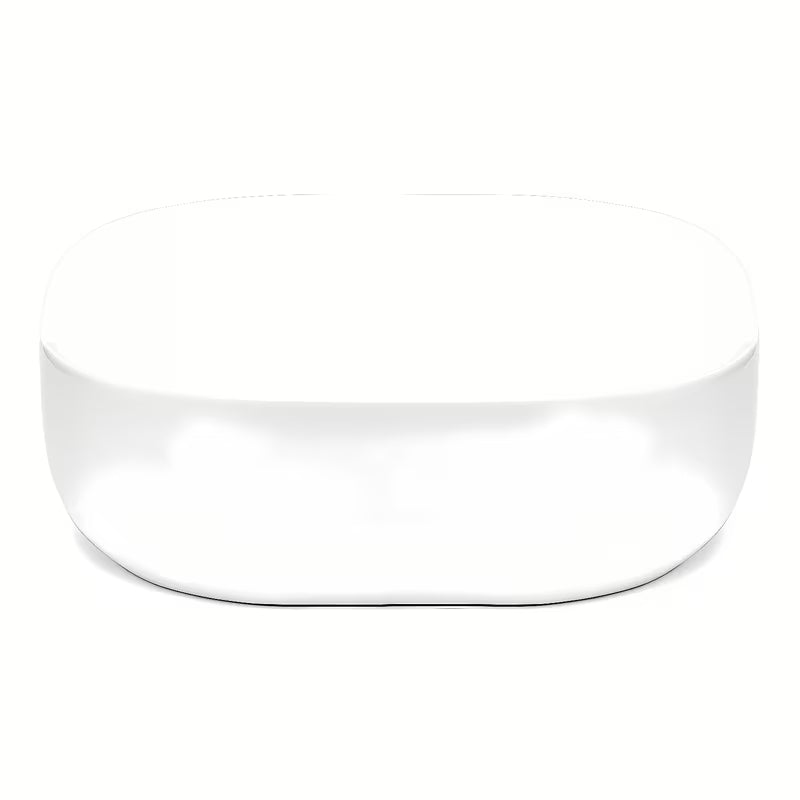 Białe umywalka nablatowa  Triomini Slim z cienkiej ceramiki, wykończenie bez przelewu.