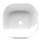 Białe umywalka nablatowa  Triomini Slim z cienkiej ceramiki, wykończenie bez przelewu.