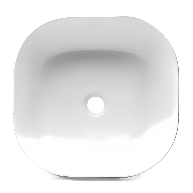 Białe umywalka nablatowa  Triomini Slim z cienkiej ceramiki, wykończenie bez przelewu.