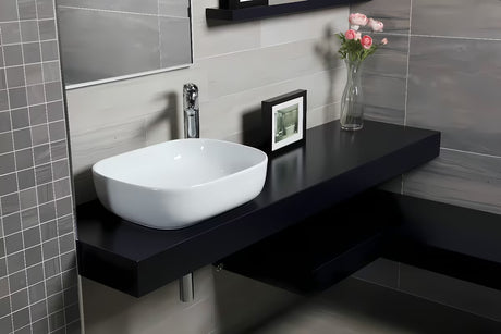 Biała umywalka nablatowa  Triomini Slim 50x40 cm z cienkościennej ceramiki