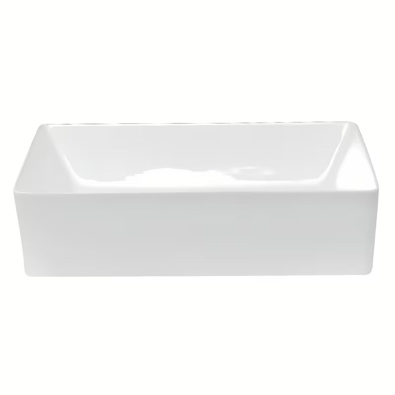 Biała prostokątna umywalka nablatowa  Triomini Slim z cienkościennej ceramiki, 55 x 39 cm