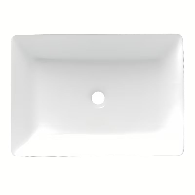 Biała kwadratowa umywalka nablatowa  Triomini Slim z cienkościennej ceramiki, 55 x 39 cm