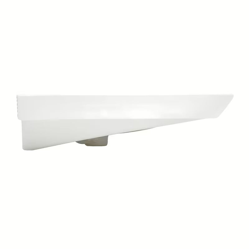 Białe wiszące bezprogowe umywalka Vitra 65x56 cm z ceramiki z przelewem i otworem pro baterię pośrodku.